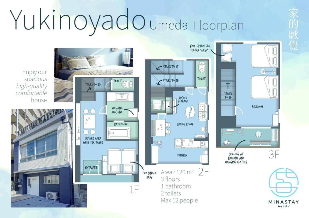 Yukinoyado Umeda Leilighet Ōsaka Eksteriør bilde